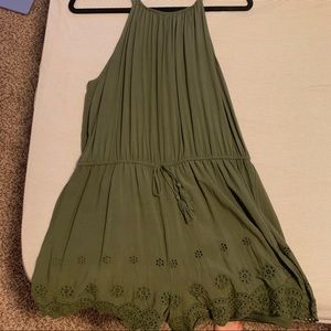 Green Eyelet Romper
